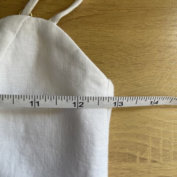 NWT Revolve x Rumer Bridget Ring Maxi Dress White Linen Size Extra Small (Flaw) - Picture 4 of 9